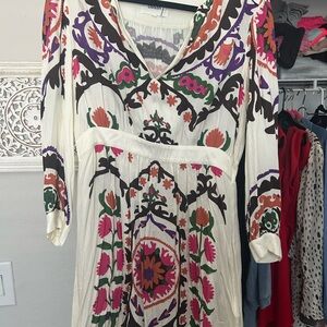 ba&sh Floral Print Dress with Pink and Green Accents